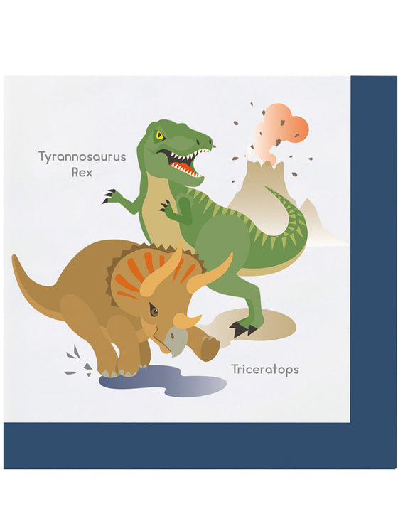 20 serviettes en papier grands dinosaures 33 x 33 cm anniversaire
