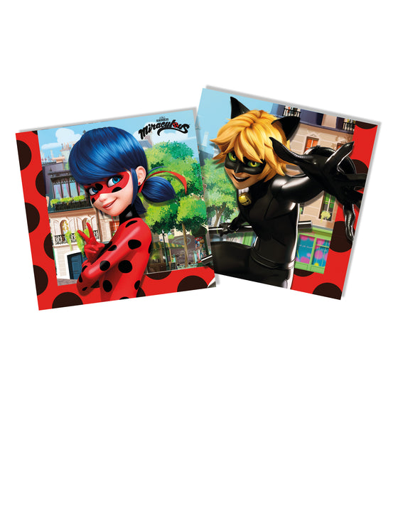 20 Serviettes en papier Miraculous Ladybug 33 x 33cm