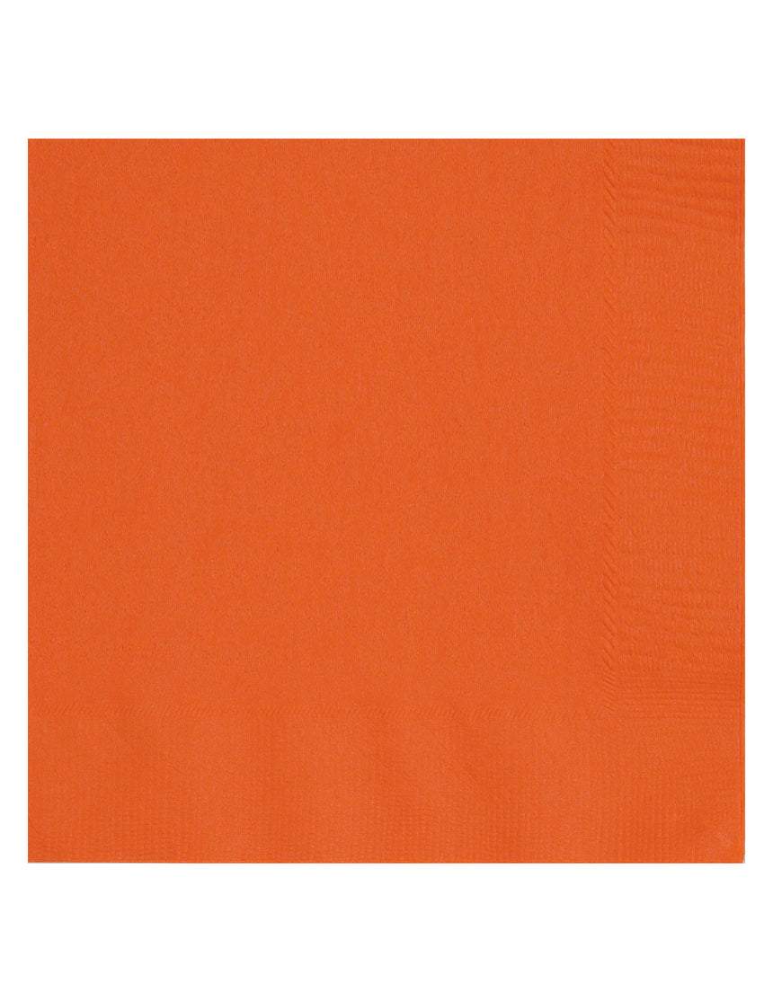 20 Serviettes en papier oranges 33 x 33 cm