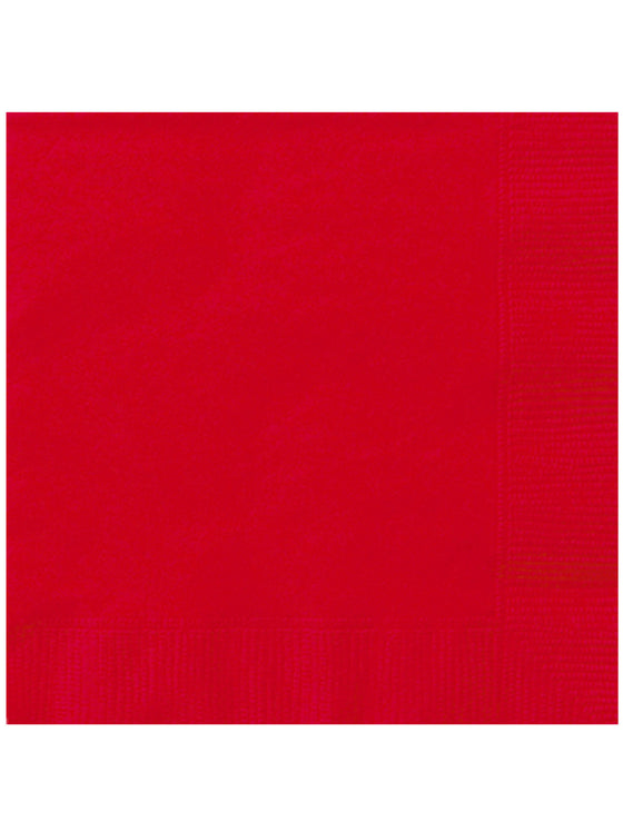 20 serviettes en papier rouges 33 x 33 cm jetables pour fête