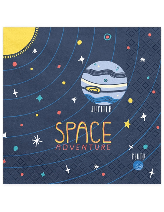 20 Serviettes en papier space adventure 33 x 33 cm