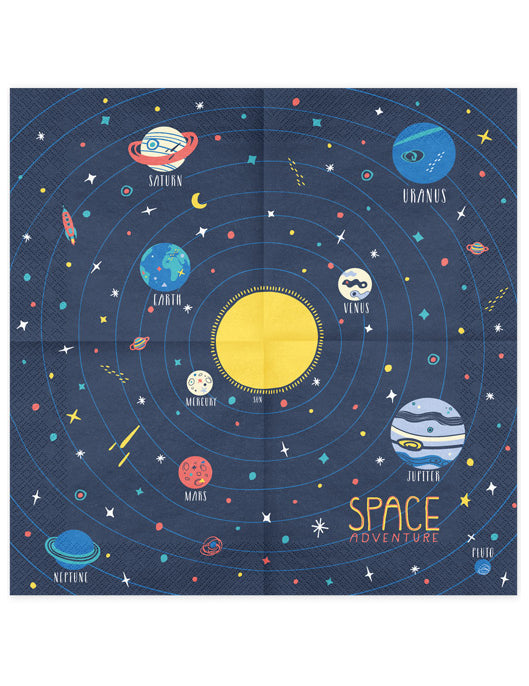 20 Serviettes en papier space adventure 33 x 33 cm