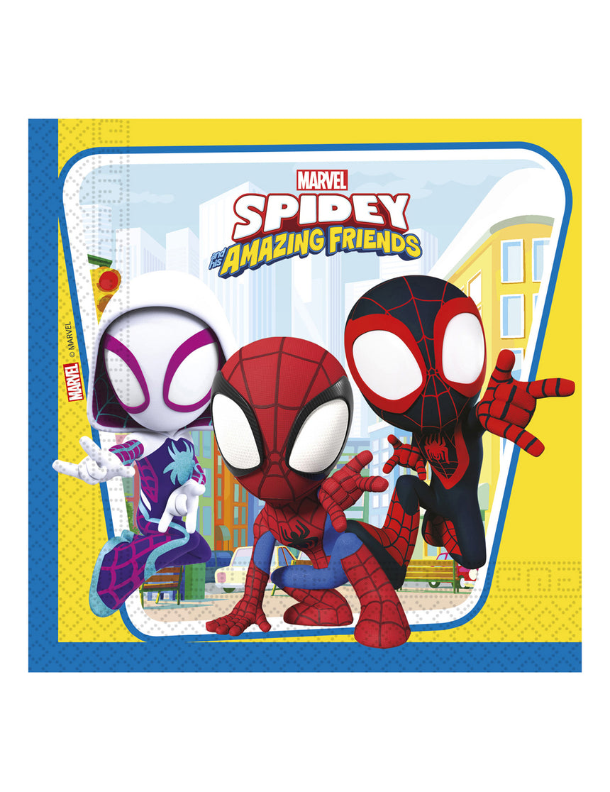 20 Serviettes en papier Spidey et ses amis