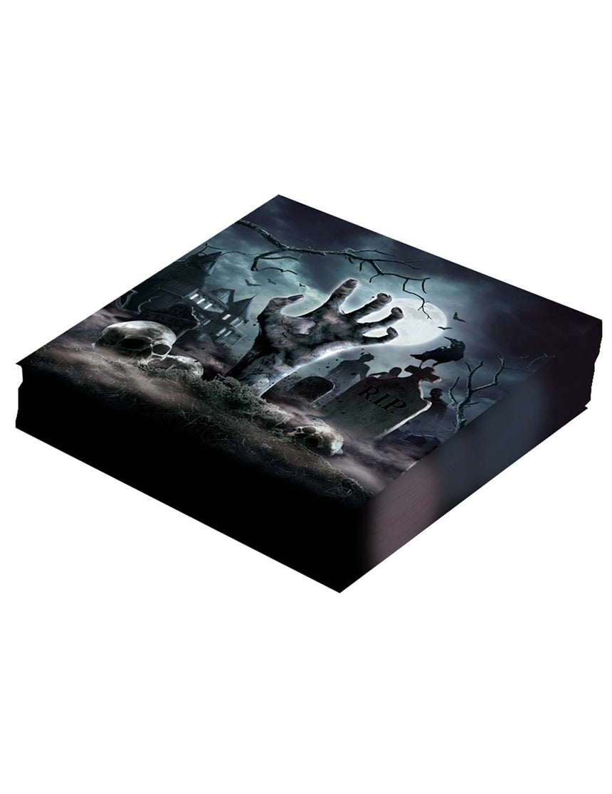 20 Serviettes revenants du cimetière 16 x 16 cm