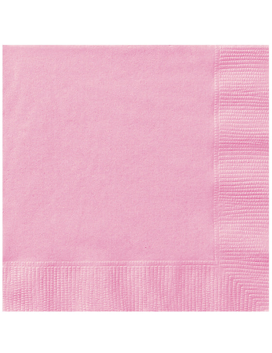 20 serviettes en papier roses clair 33 x 33 cm unies effet pastel