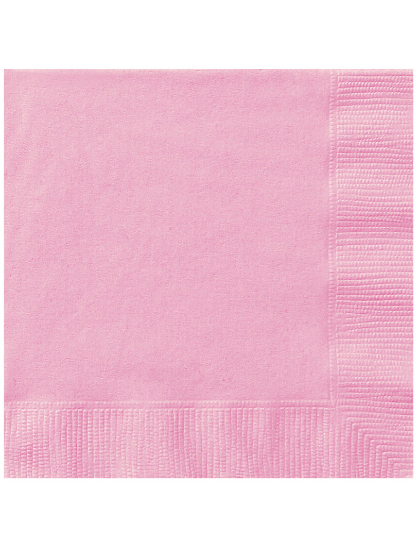 20 serviettes en papier roses clair 33 x 33 cm unies effet pastel