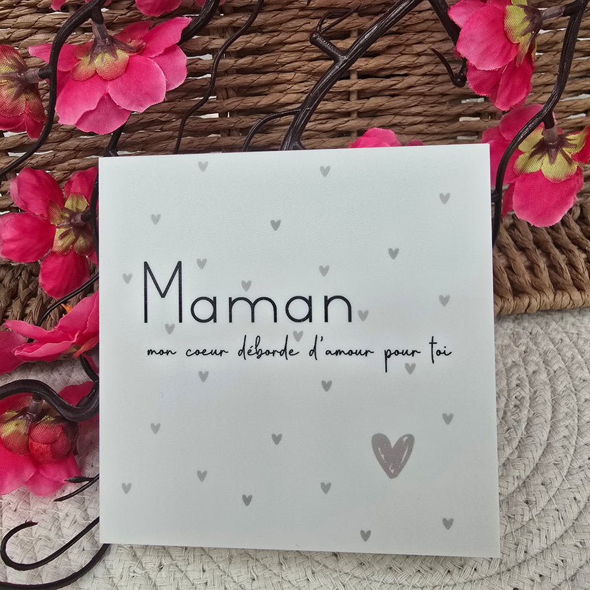 Cadre déco 10/10 "Maman mon coeur déborde d'amour...