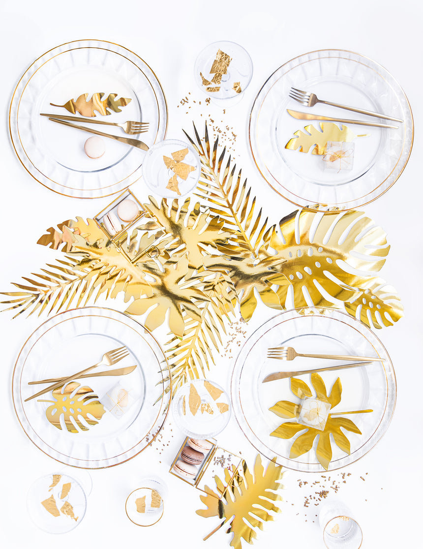21 Feuilles tropicales en papier dorées
