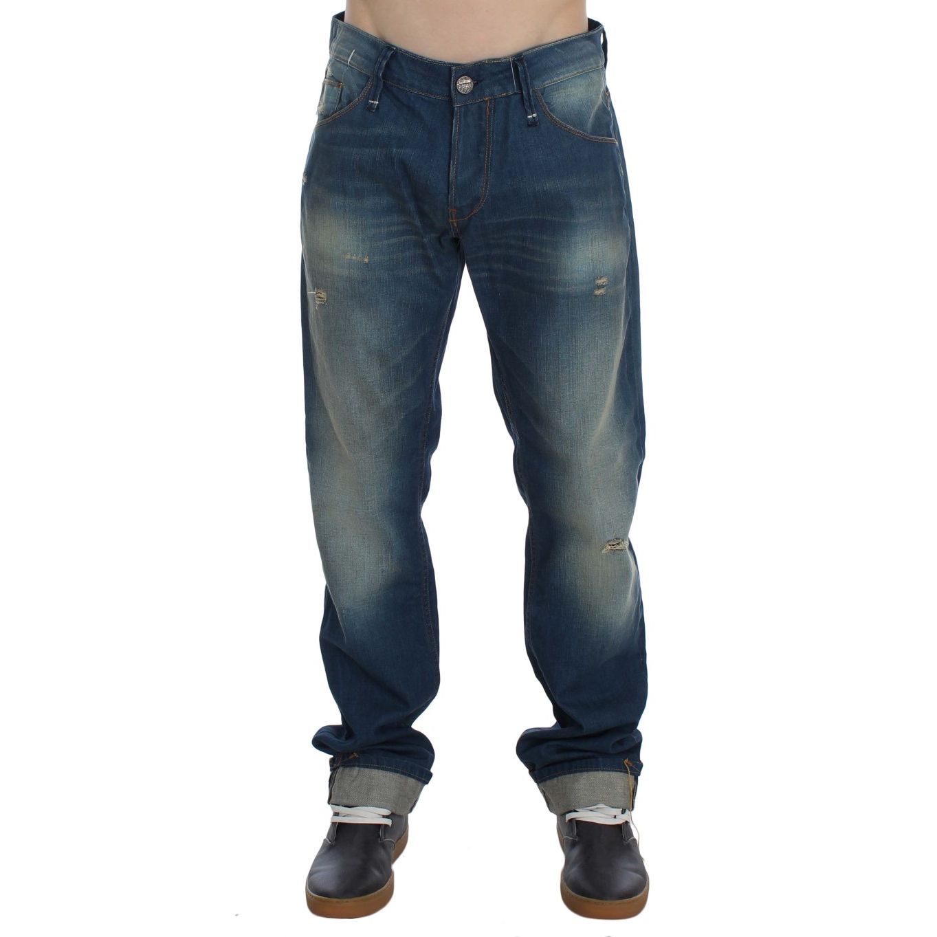 Acht Jean Baggy Fit Stretch Bleu en Coton et Élasthanne