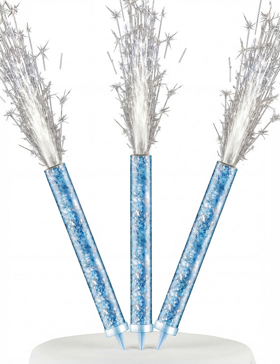 3 Fontaines lumineuses argentées 12 cm