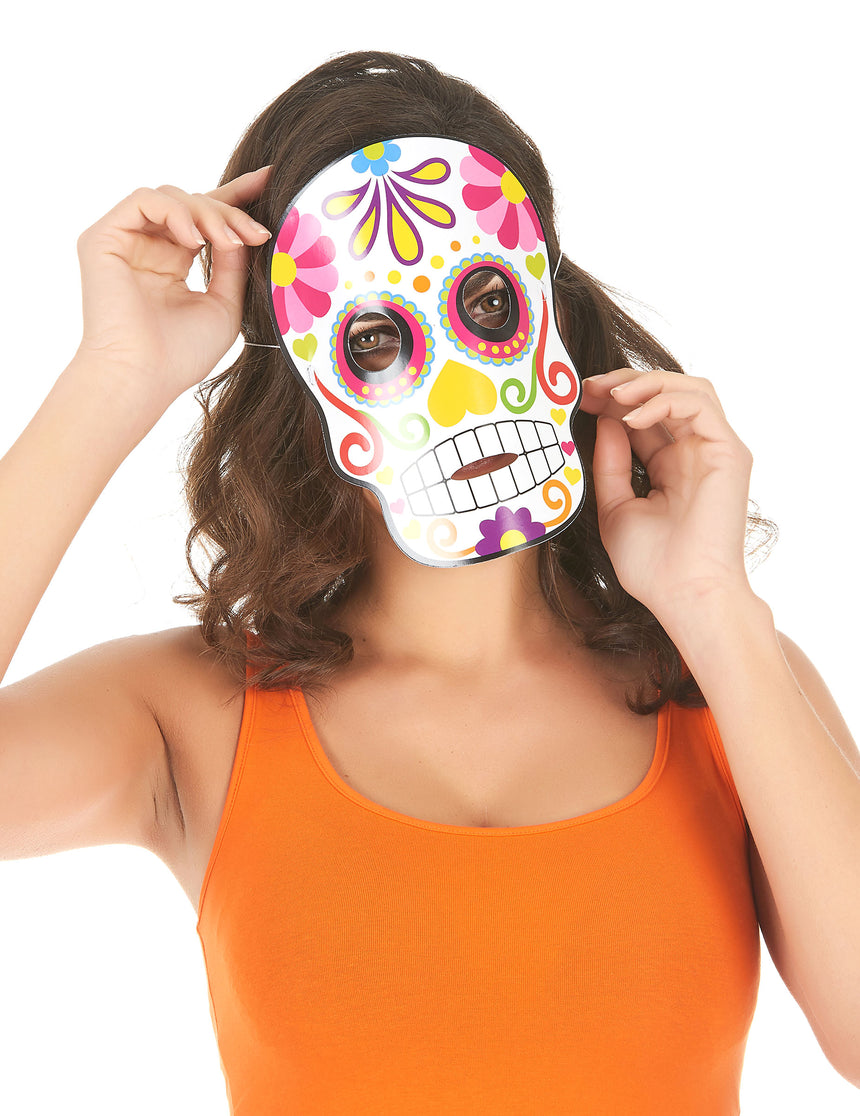 3 Masques en cartons assortis Dia de los muertos adulte Halloween