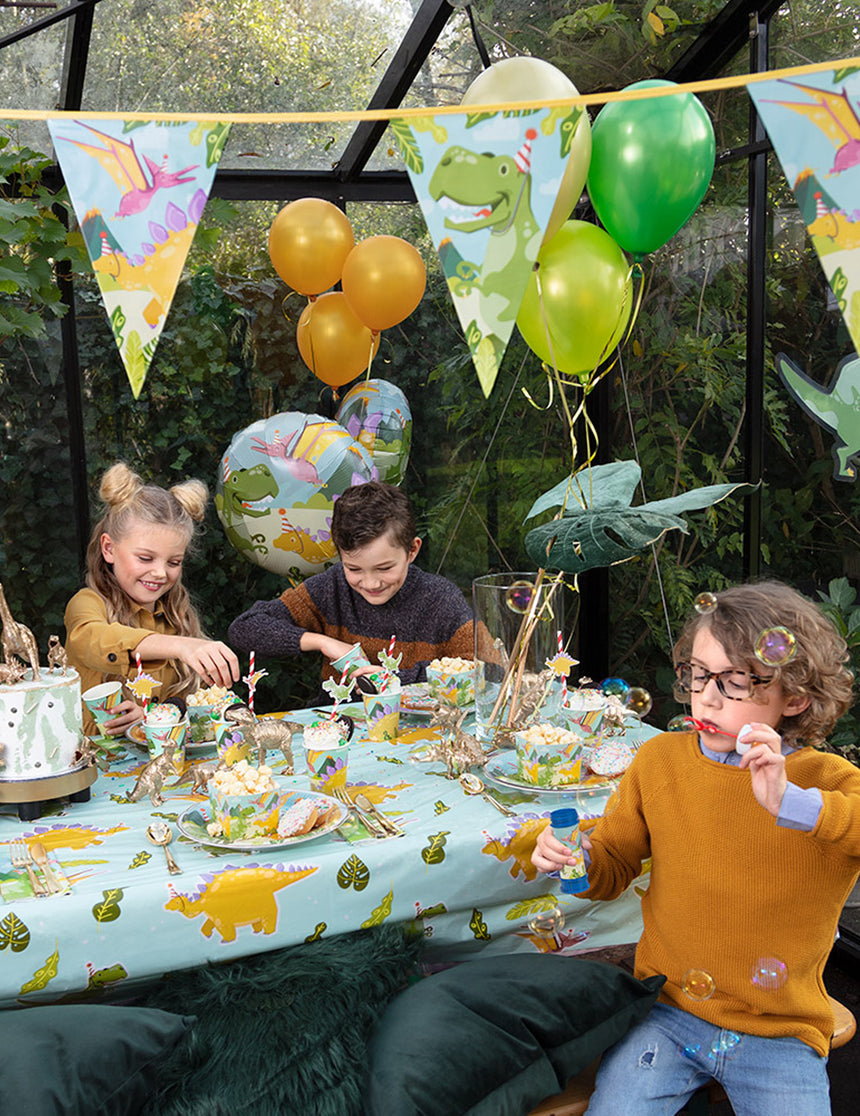 3 suspensions spirales dino party 85 cm dorées