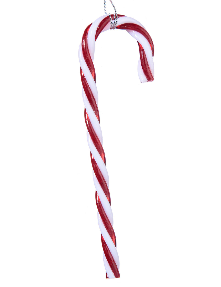 3 suspensions sucre d'orge 12,5 cm rouges et blanches