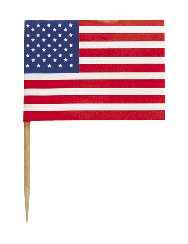30 Pics drapeaux USA 6 cm