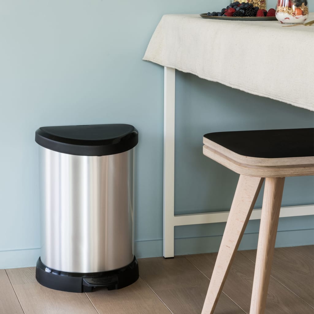 Curver Pedaalemmer Deco D-Vormig Zilverkleurig