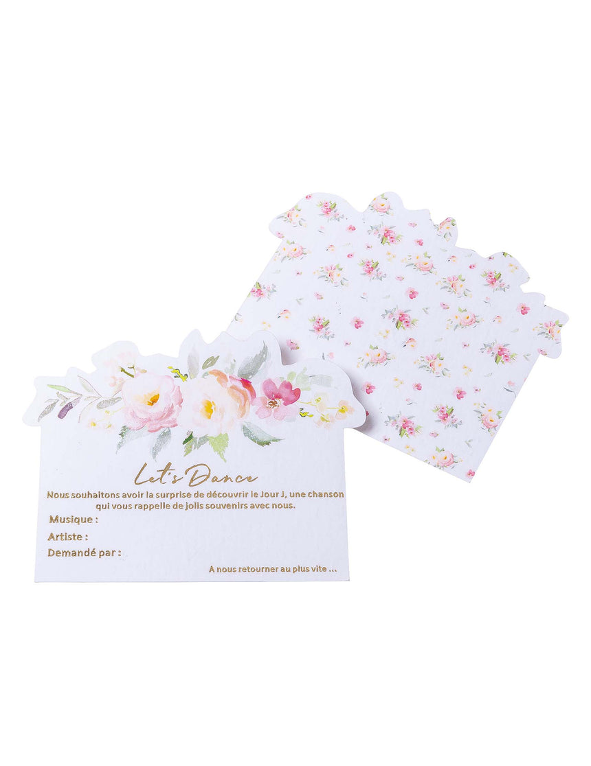 35 cartes aquarelle let's dance dorure 8 x 10 cm pour animation mariage