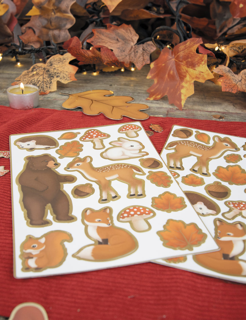 35 stickers woodland animaux des bois décoration forêt