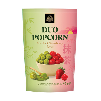 Bardollini Duo Popcorn Matcha & Strawberry flavor