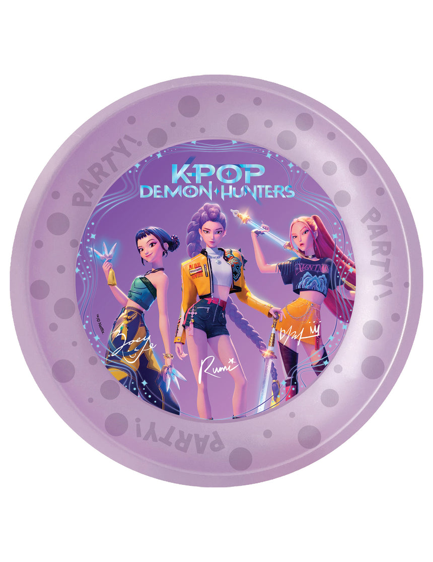 4 Assiettes réutilisables en plastique K-pop Demon Hunters 21cm