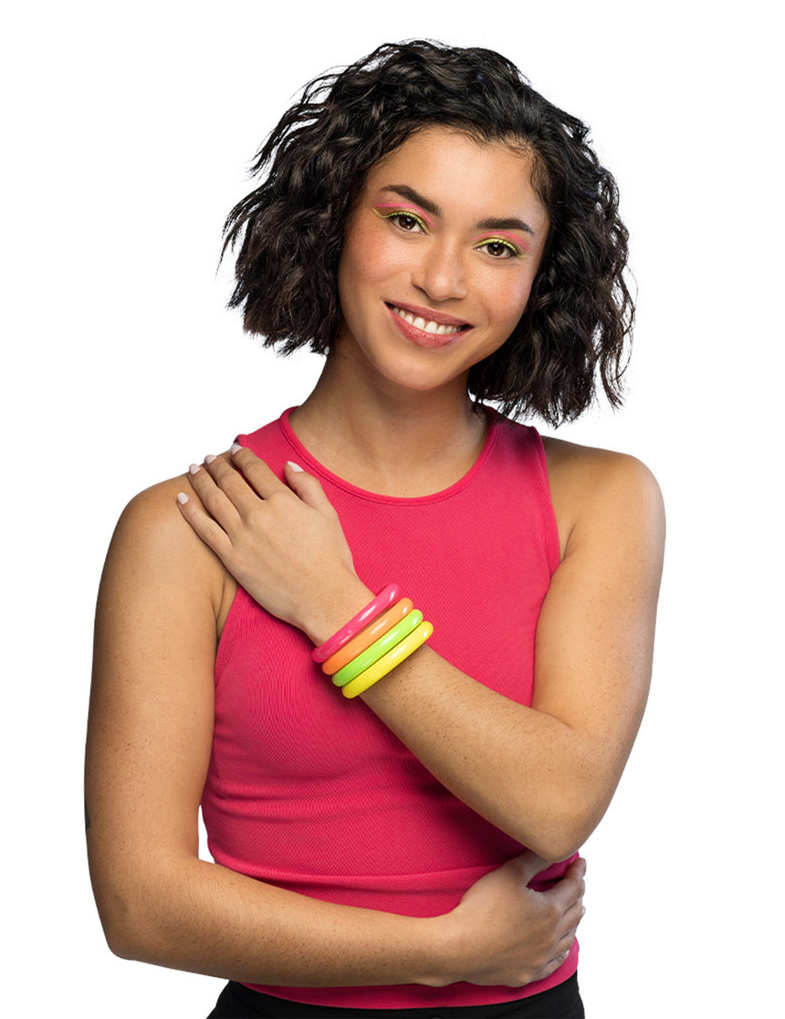 4 bracelets multicolore années 80