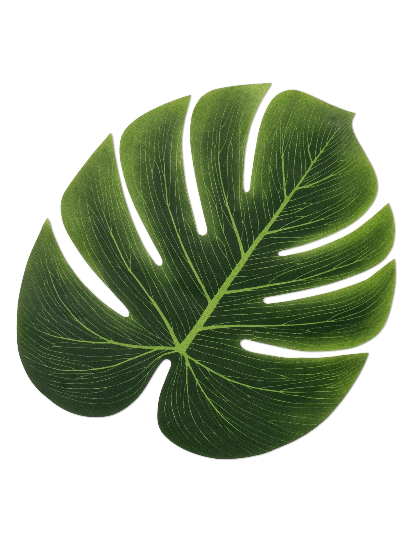 4 Feuilles de Monstera en plastique vert 34 x 29 cm