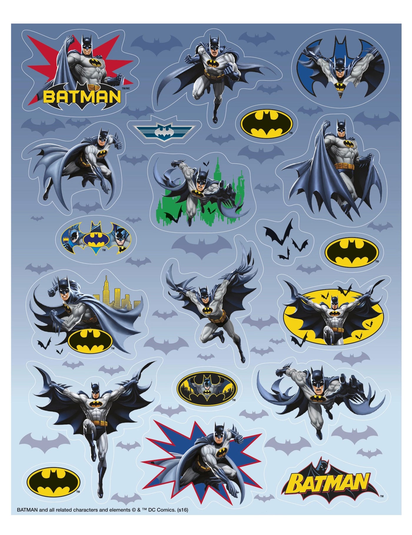 4 Feuilles de stickers Batman