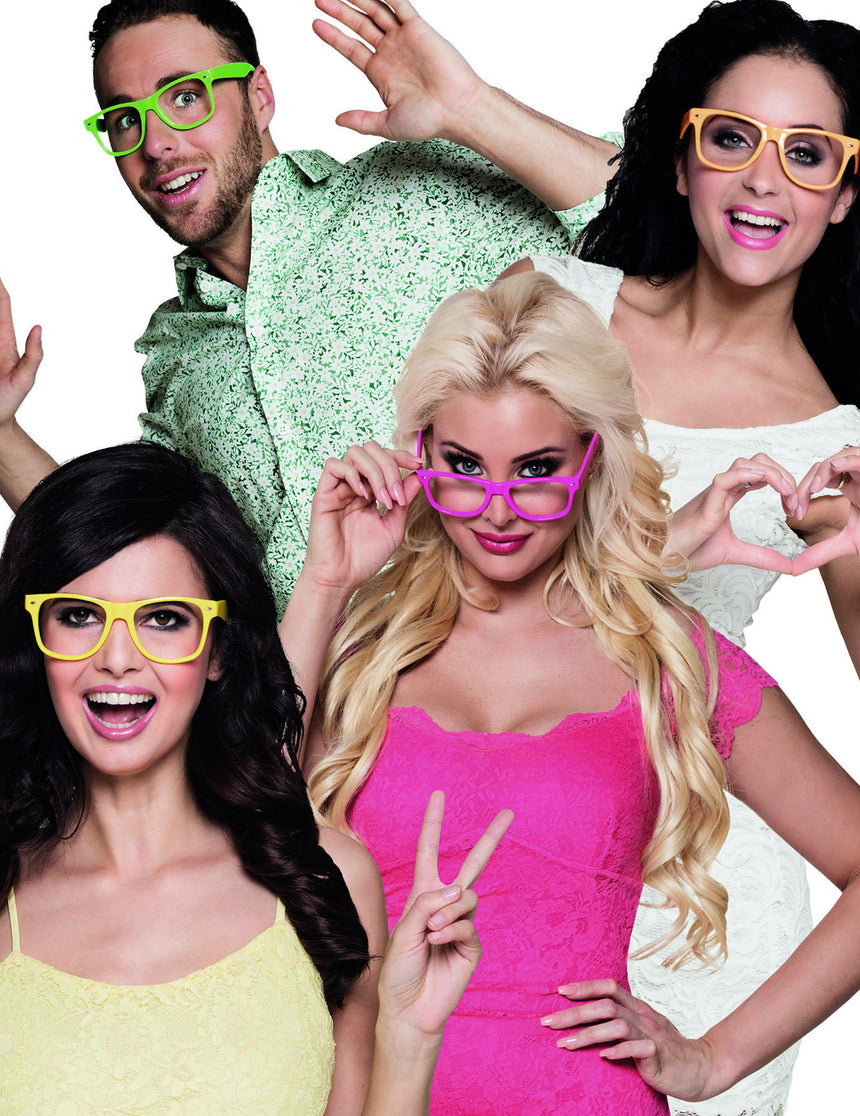 4 Lunettes fluo adulte