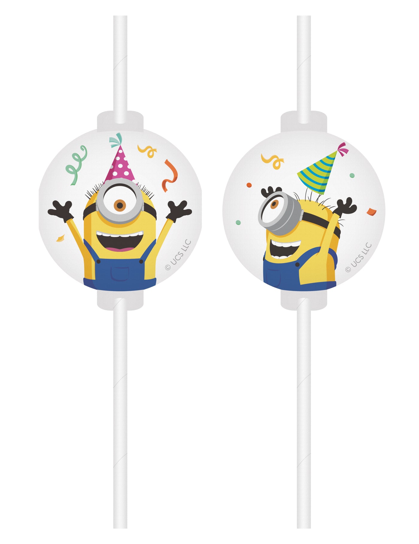 4 Pailles médaillon Minions