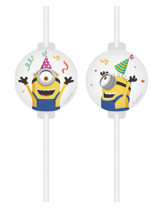 4 Pailles médaillon Minions