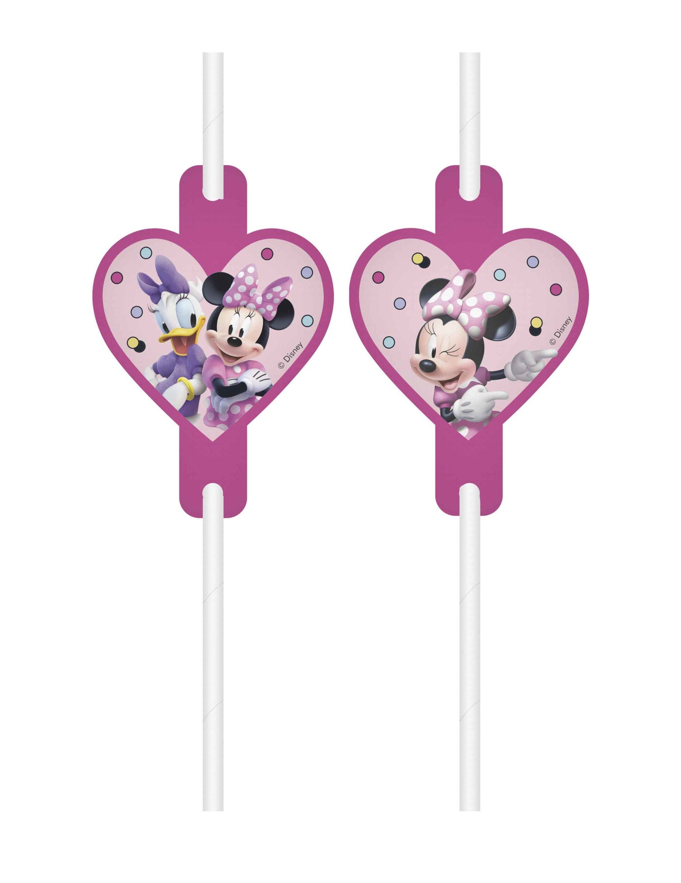 4 Pailles médaillon Minnie Junior