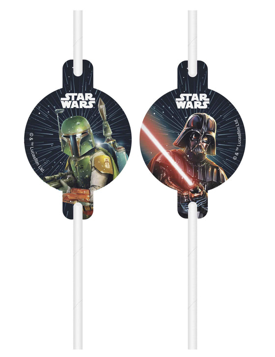 4 Pailles médaillon Star Wars Galaxy
