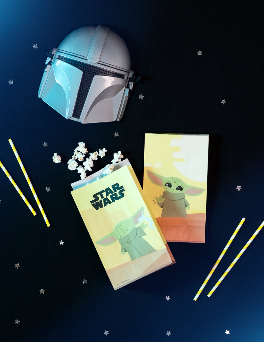 4 Sachets en papier bébé Yoda The Mandalorian