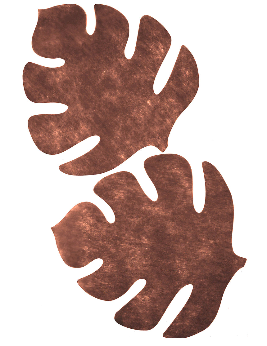 4 sets de table en forme de feuille marron 35 x 40 cm déco tropicale