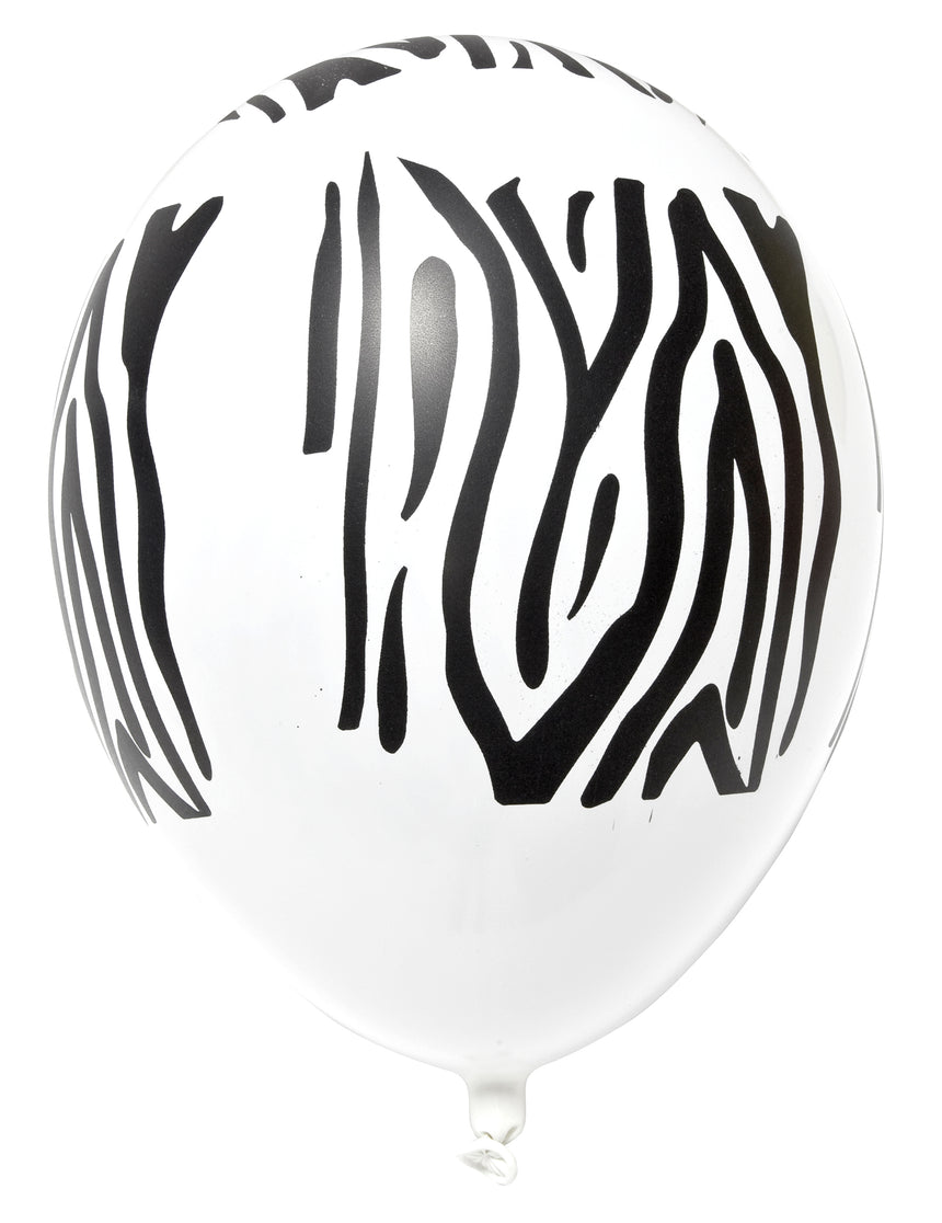 5 ballons en latex imprimé safari 29 cm animaux de la savane