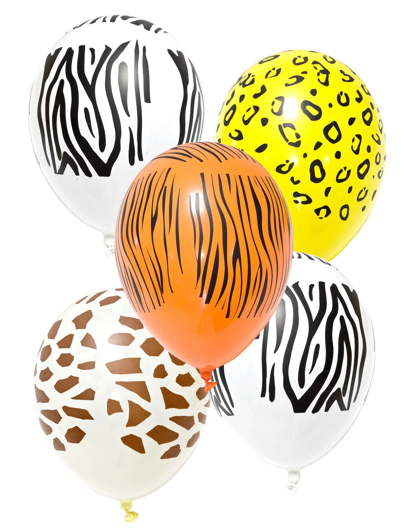 5 ballons en latex imprimé safari 29 cm animaux de la savane