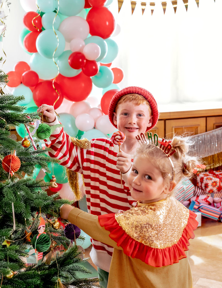 5 décorations de sapin personnages de Noël en papier à suspendre