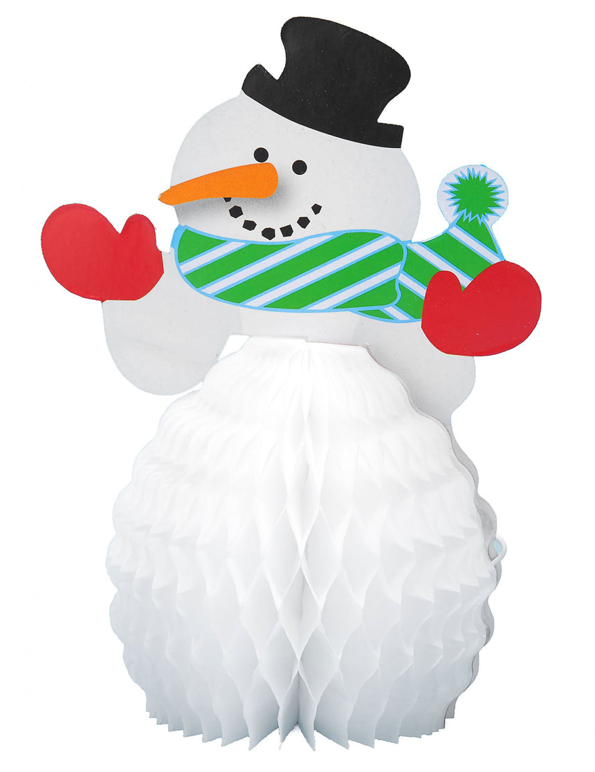 4 Mini centres de table Bonhomme de neige 15 cm