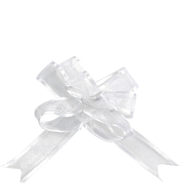 5 mini n?uds organdi blanc 16 mm pour mariage élégant
