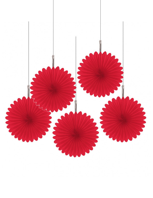 Décorations à suspendre rosaces rouges