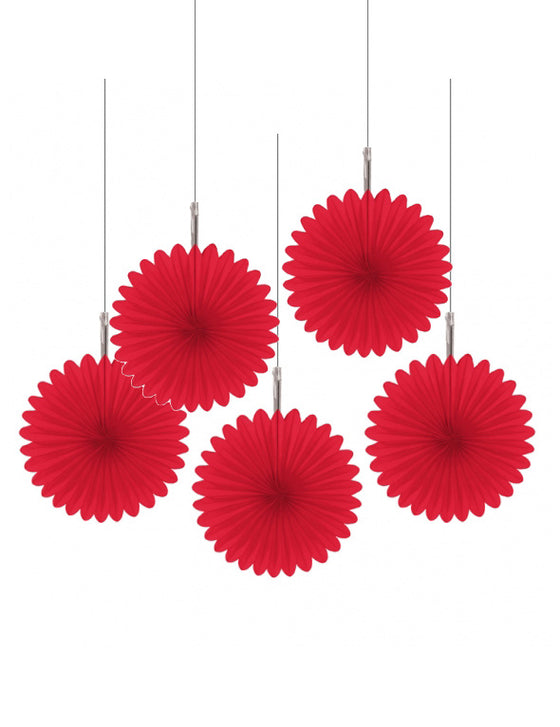 Décorations à suspendre rosaces rouges