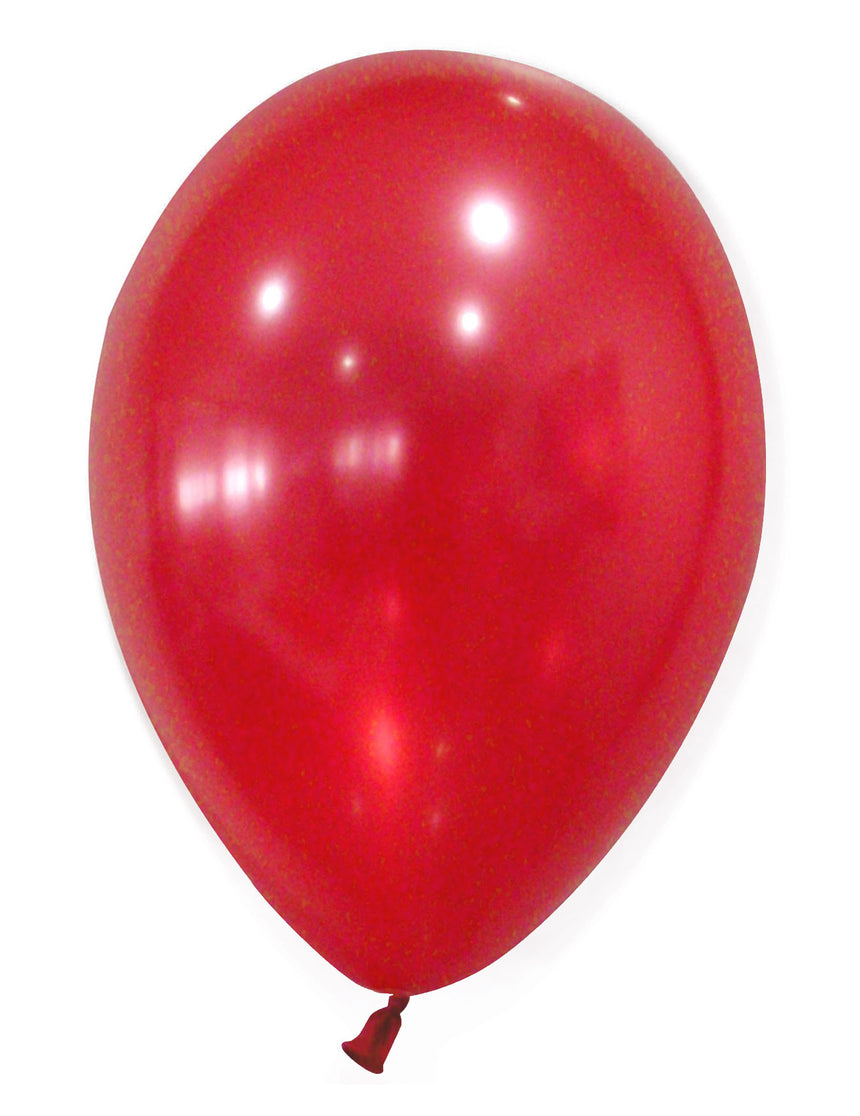 50 Ballons rouges métallisés 30 cm