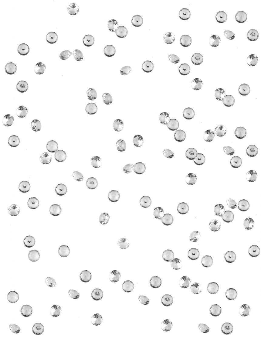 50 petits diamants transparents 1,2 x 1,2 x 1 cm pour décoration de table
