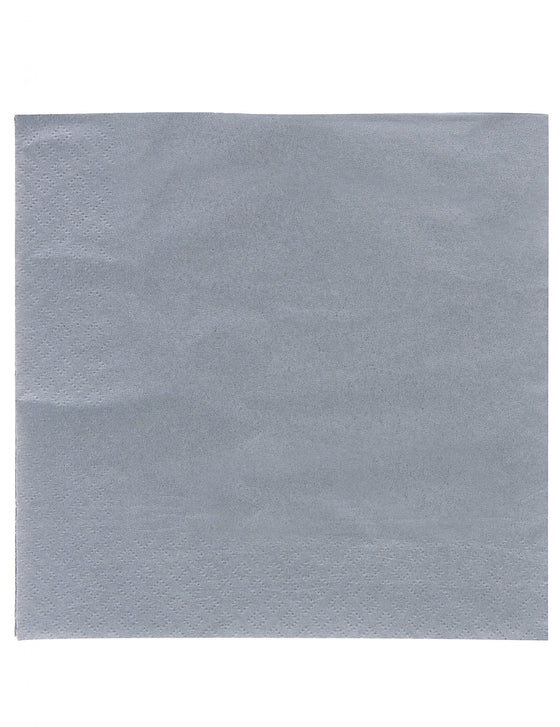 50 serviettes grises en papier 38 x 38 cm