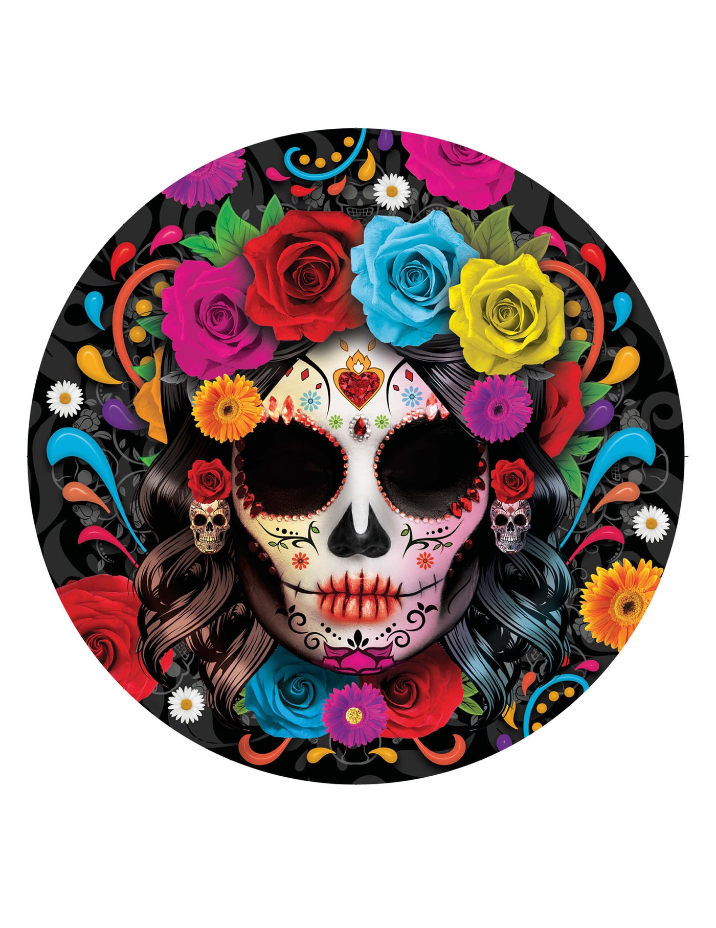 6 Assiettes Catrina Dia de los muertos 23 cm