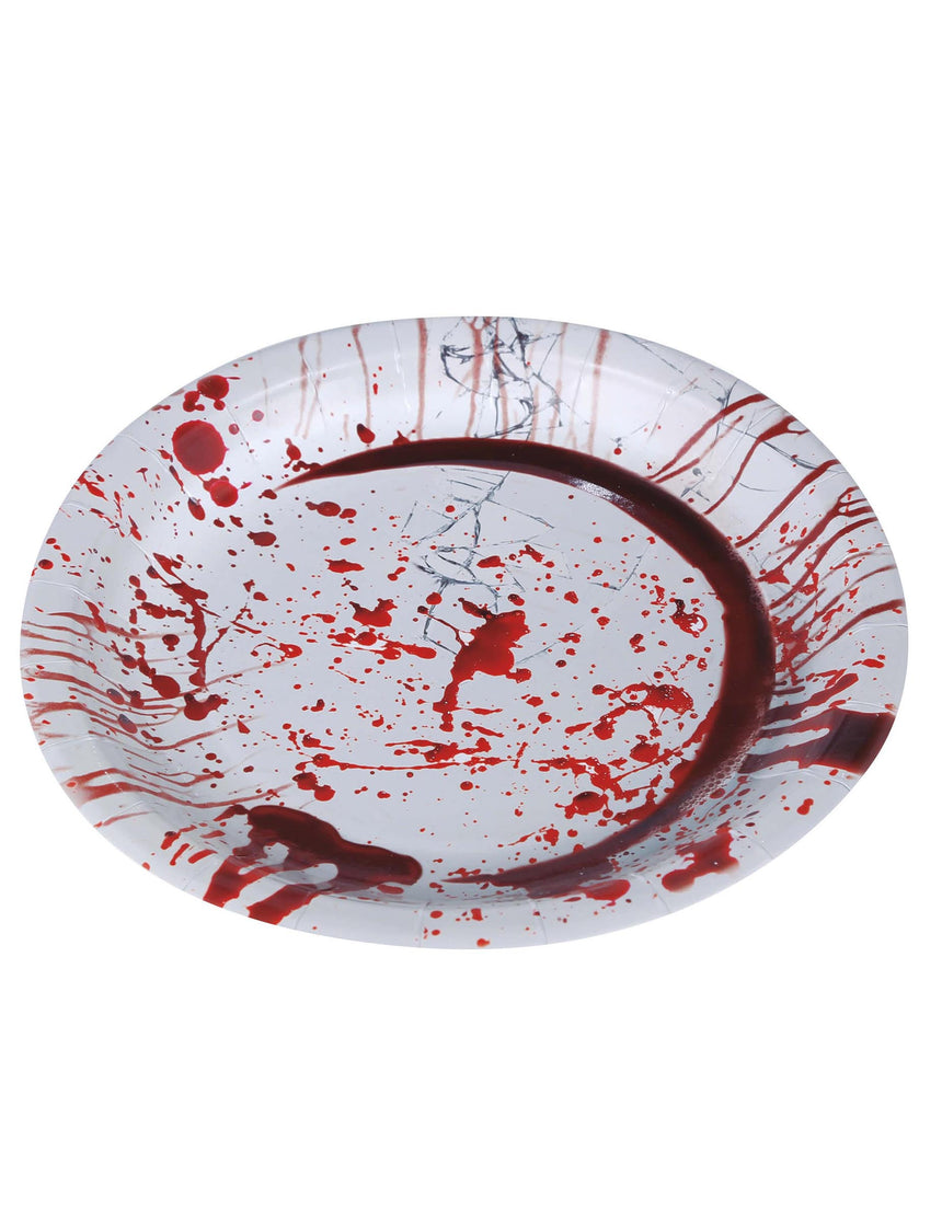 6 Assiettes en carton Halloween ensanglanté 23 cm