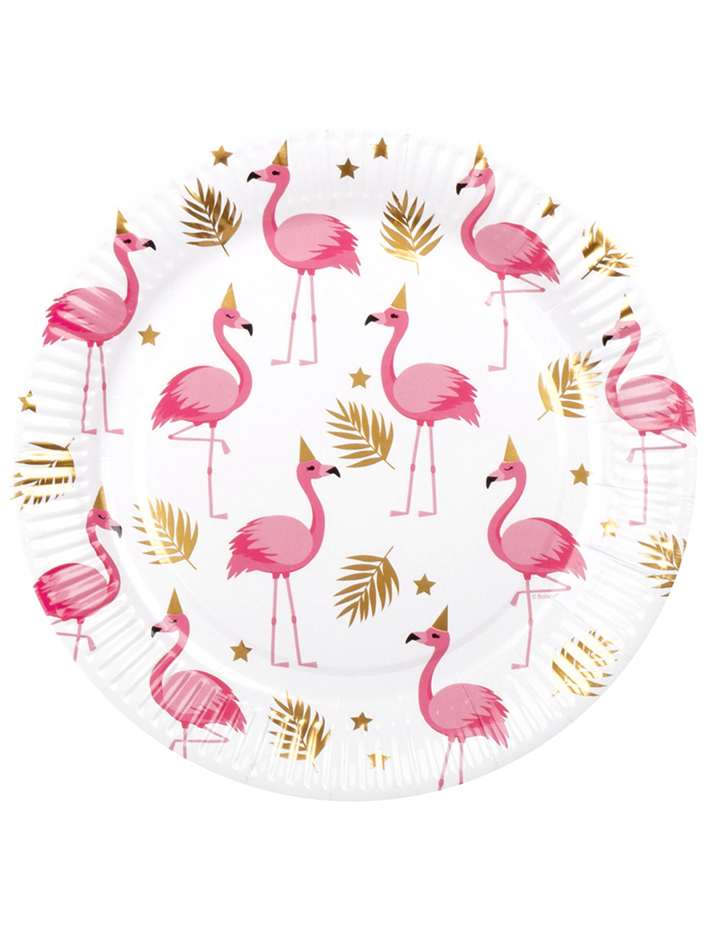 10 Assiettes Flamant Tropic en carton 23 cm