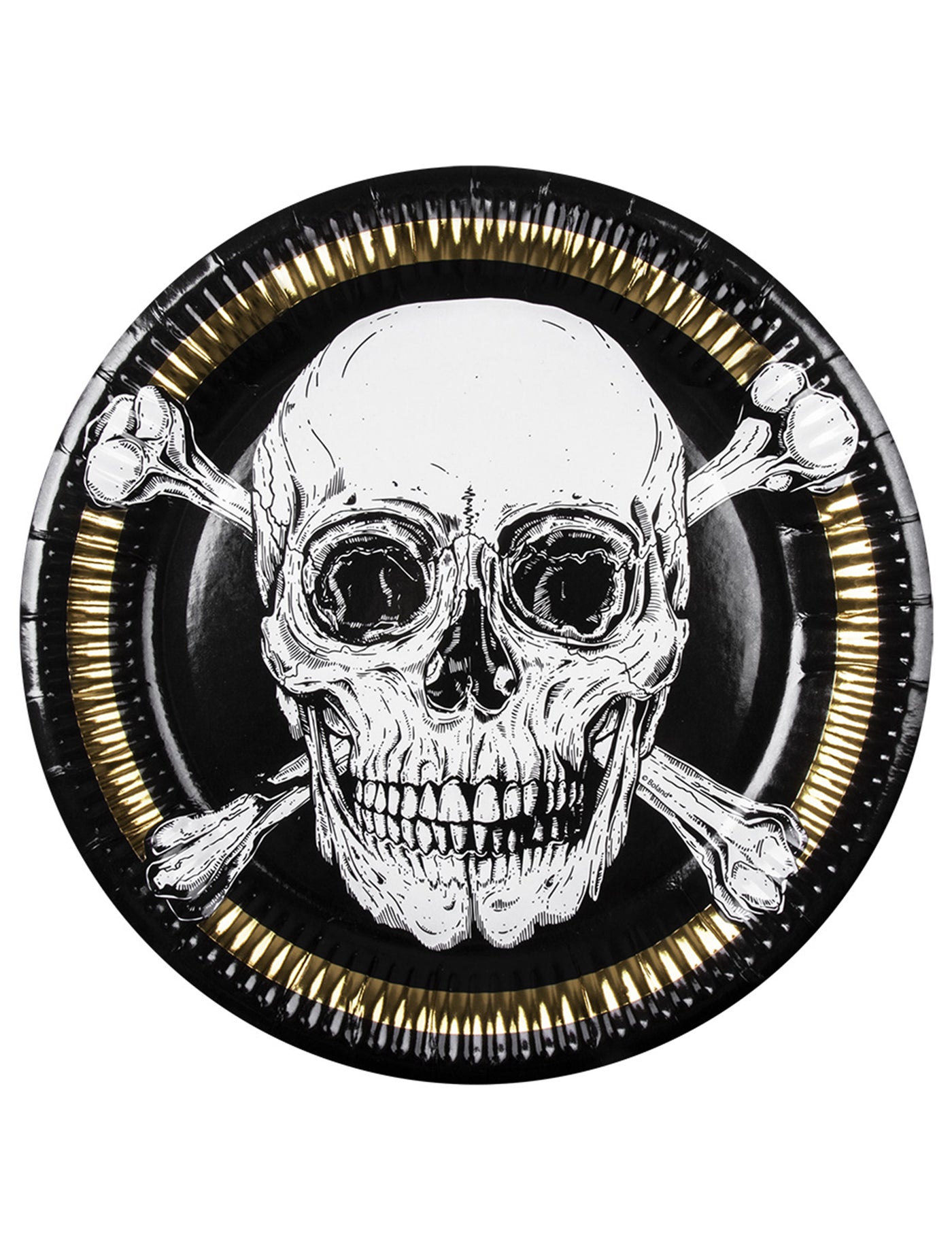 10 Assiettes en carton Pirate Jolly Roger 23 cm