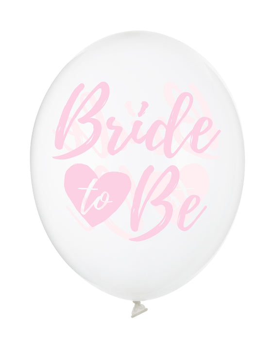 6 ballons transparents bride to be rose 30 cm décoration evjf