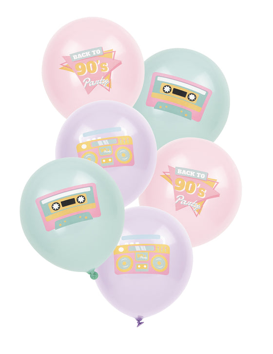 6 Ballons en latex années 90
