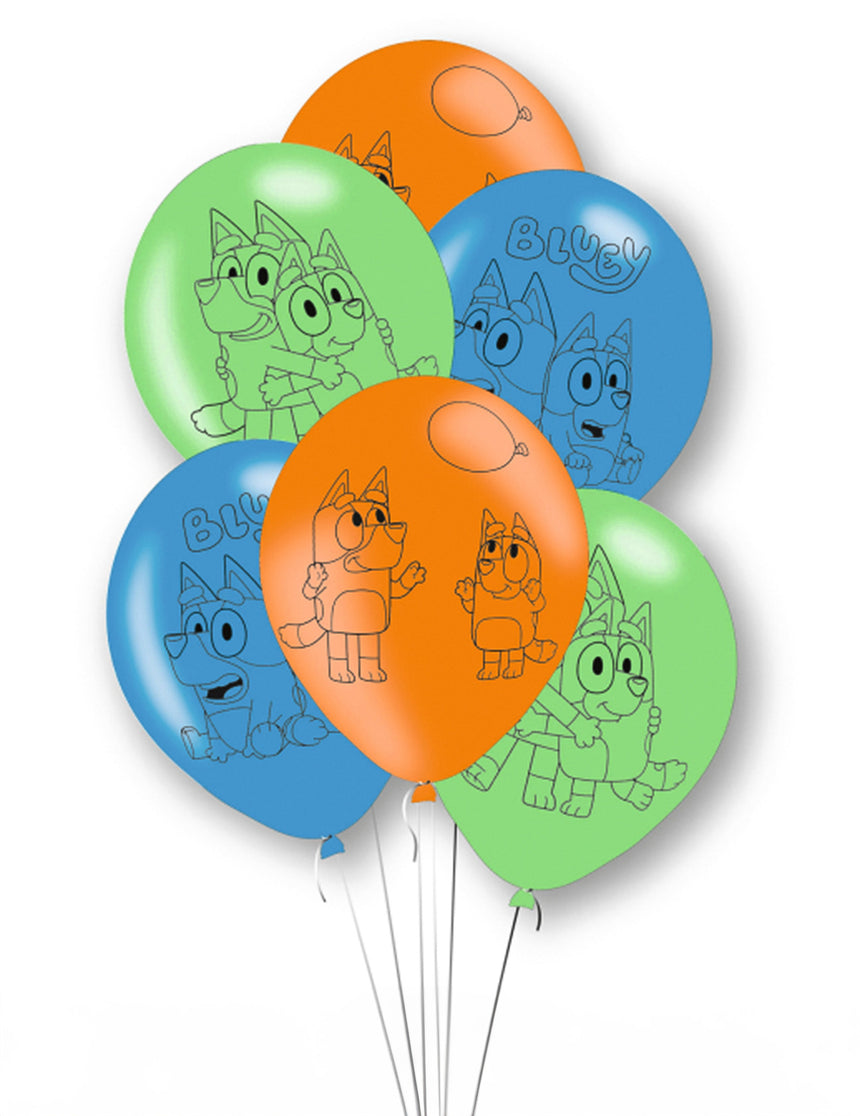 6 Ballons en latex Bluey